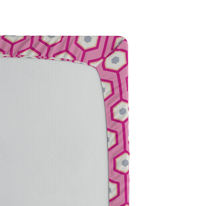 Microfiber Geometric Fitted Sheet, Twin Fitted Sheet