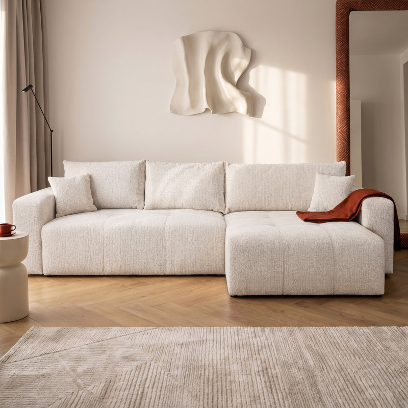 Sectional, CREAM Polyester Blend