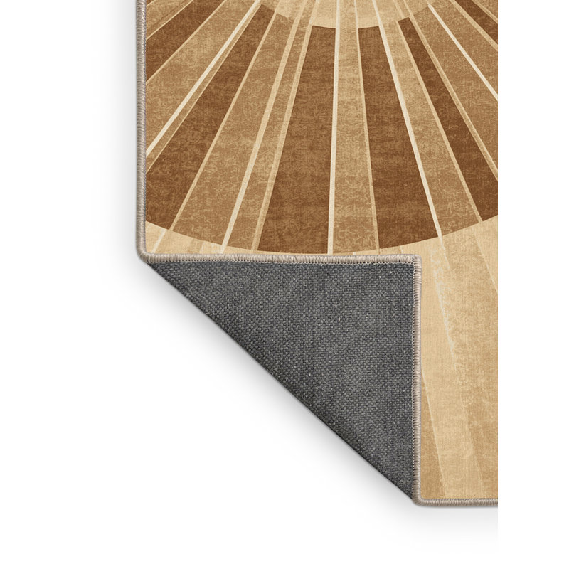 Tapis beige moelleux moelleux art déco Eatman - reliure beige, 7 x 10