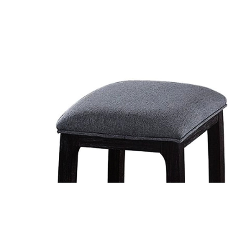 Modern Style Counter Height Stool In Gray Fabric And Weathered Bar Area With