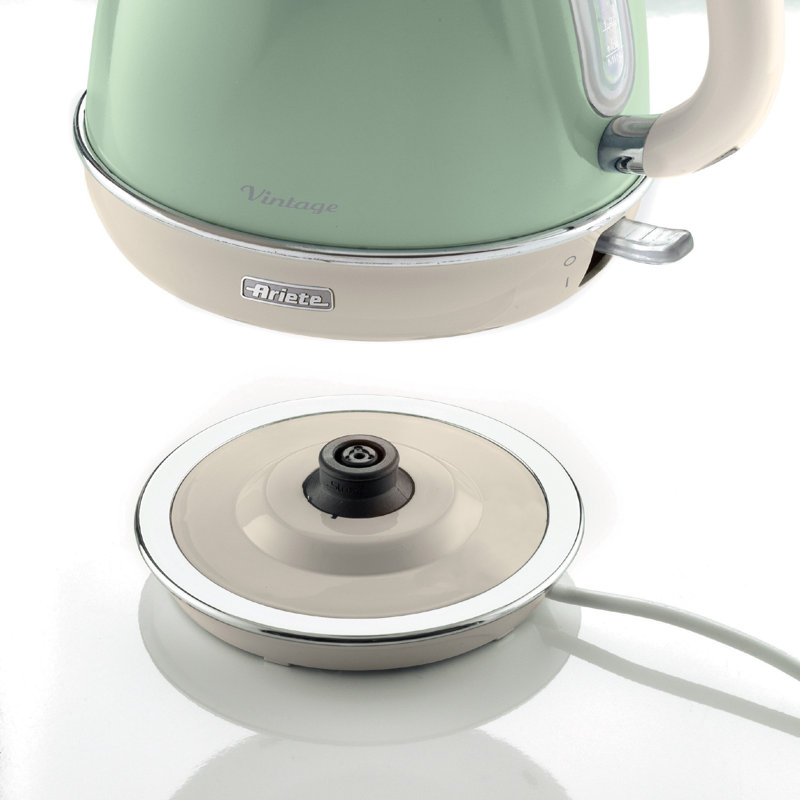 Ariete Vintage 1.7L Stainless Steel Jug Kettle with 4 Slice Toaster Set, Green