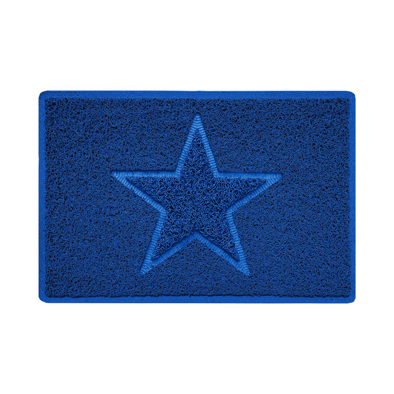 Star Non-Slip No Pattern Doormat, Blue, 40cm W x 60cm L