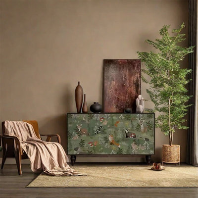 Ash Wood Sideboard with Metal Handles