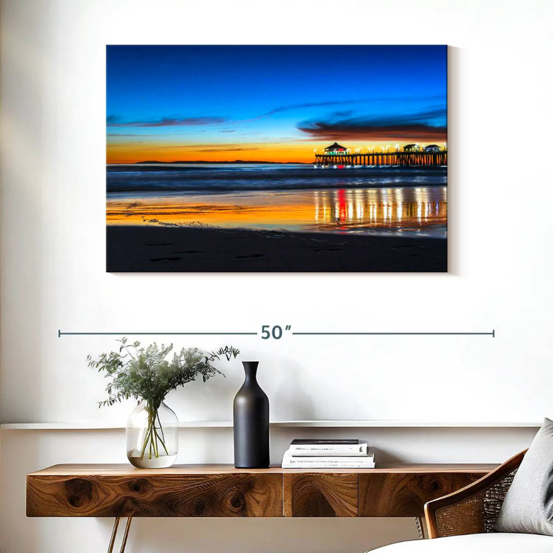 Lynelle, coucher de soleil sur Huntington Beach, H 26 po x l 39 po