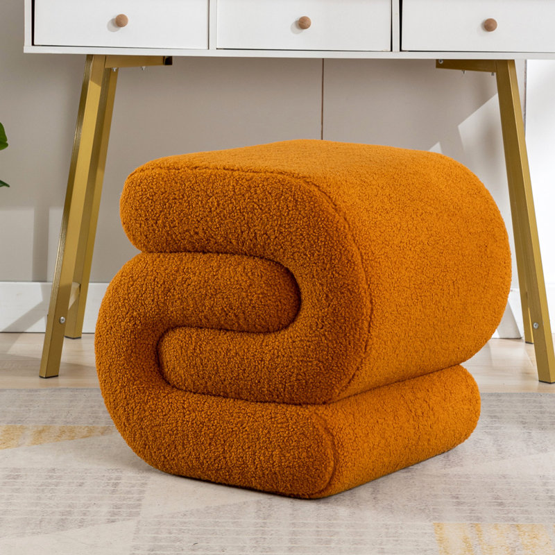 Repose-pieds Jaszlyn, tabouret de maquillage, repose-pieds, Orange moelleux