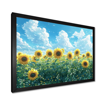 Country Side Sunflowers Field Sky Horizon V - Sunflowers Wall Art