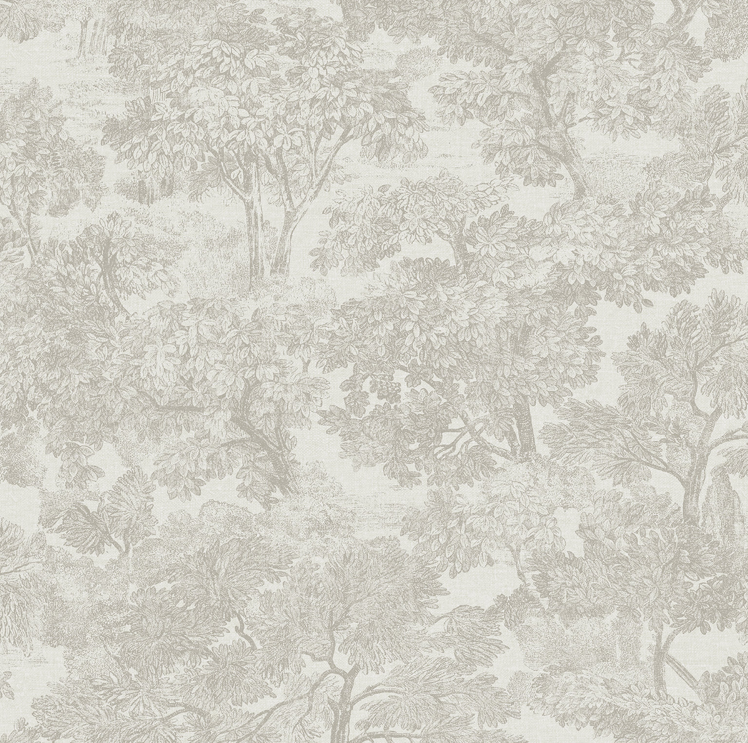 Toile Wallpaper Roll, Gray