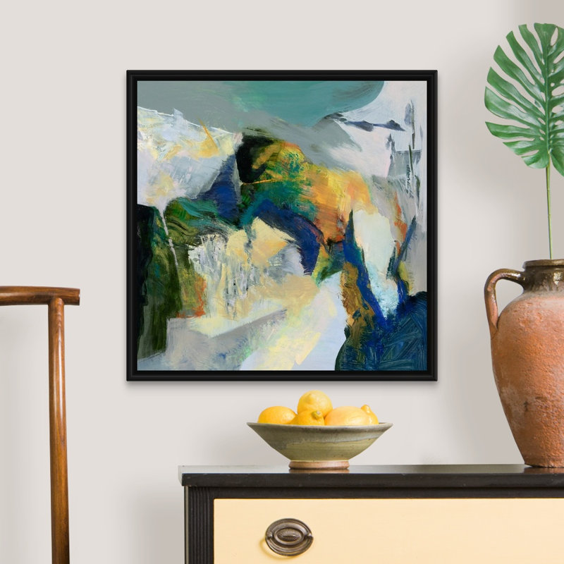 Reproduction d’art sur toile, "iceberg" par Emilia Arana, Cadre noir, H 26 po x l 26 po x P 1,75 po