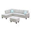 Méridienne gaucher avec classe - tissu d'ameublement modulaire en lin gris de 98 po de largeur, une touche traditionnelle-1300682228