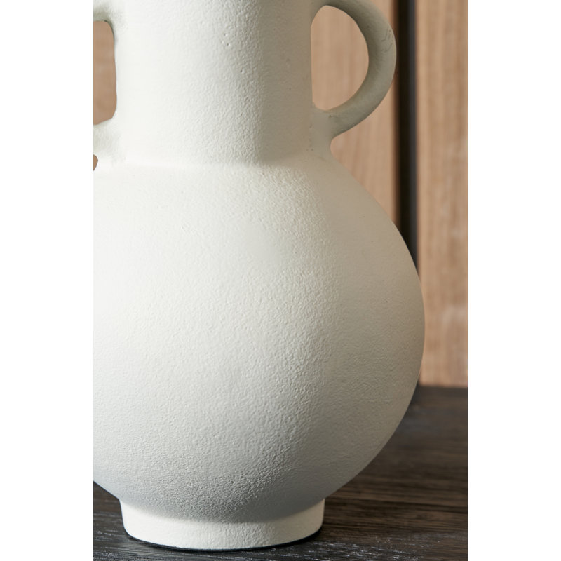 Handmade Aluminimum Table Vase, White