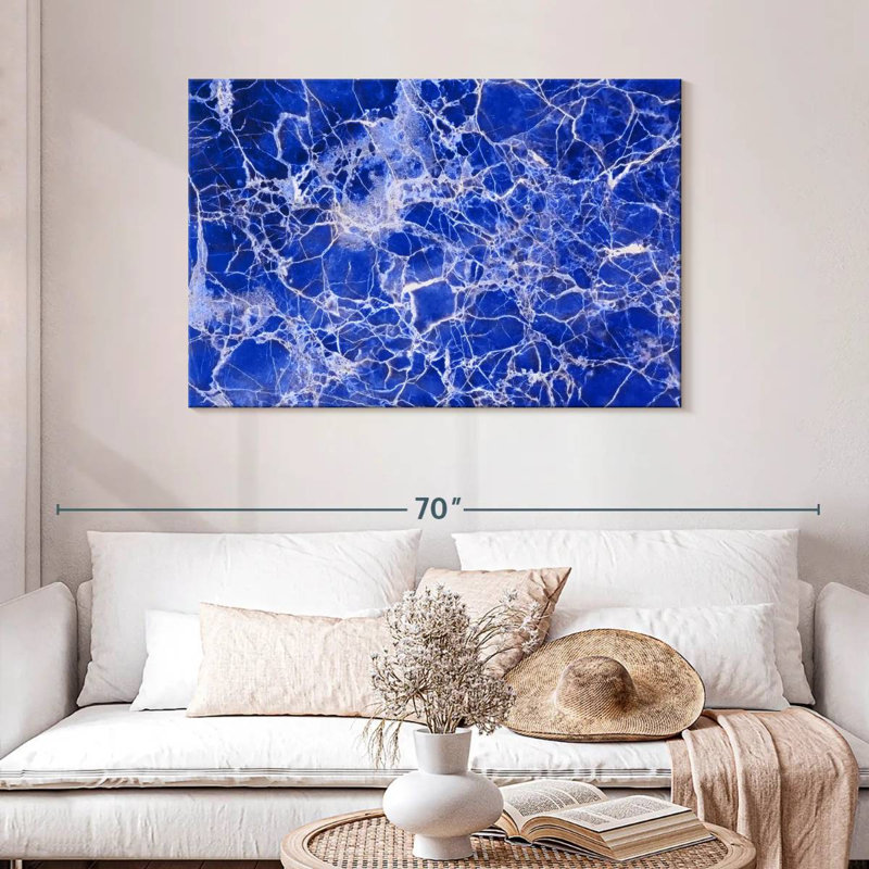 Abstrait bleu marbré Avery, H 30 po x l 45 po