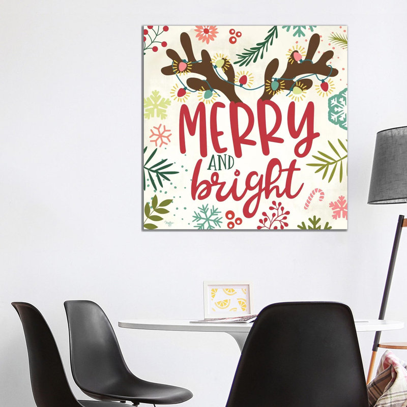 Merry & Bright by Mollie B. - Wrapped Canvas Print, 93.98 cm H x 93.98 cm W x 1.91 cm D