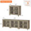 Buffet Corretta avec 6 portes en verre, armoire Buffet avec tablette réglable-1645029104