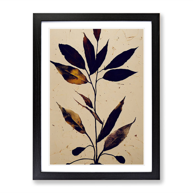 XV1022-570X An Astonishing Leaves - Single Picture Frame Print, Black, 64cm H x 46cm W x 2cm D