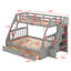 Lit superposé pratique, tiroirs de rangement, échelle et escalier de rangement-152841030