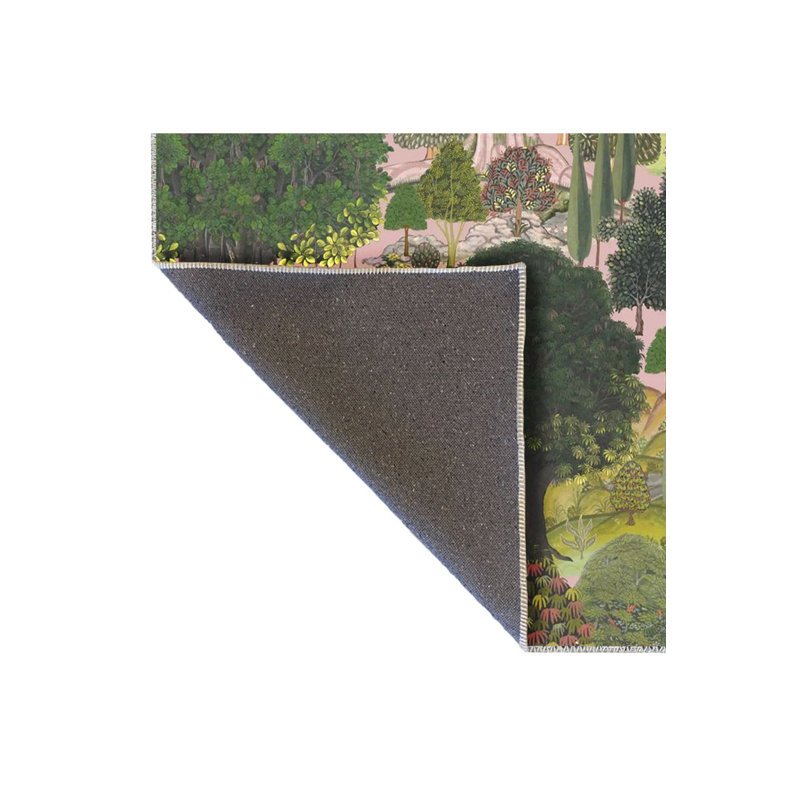 Tapis lavable décoratif à motif tissé vert Green Trees, Sous-tapis rectangulaire 3 pi 11 po x 5 pi 11 po i