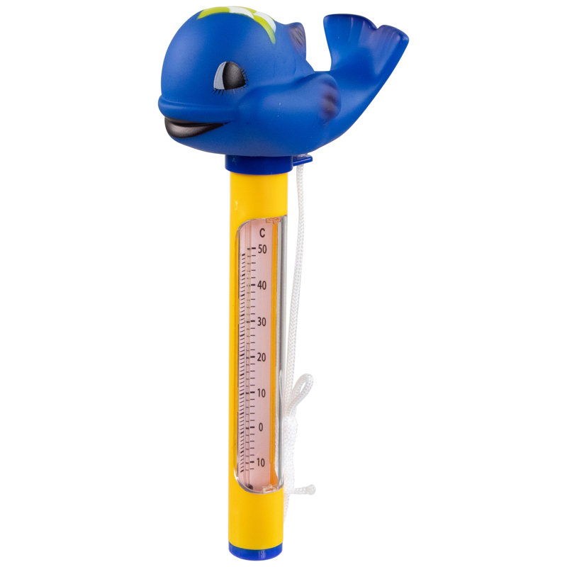 Thermomètre de piscine flottant bleu 9 "avec cordon
