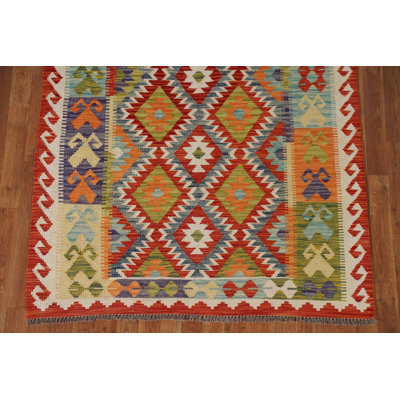 Multolor Kilim Reversible Wool Rug 4x6