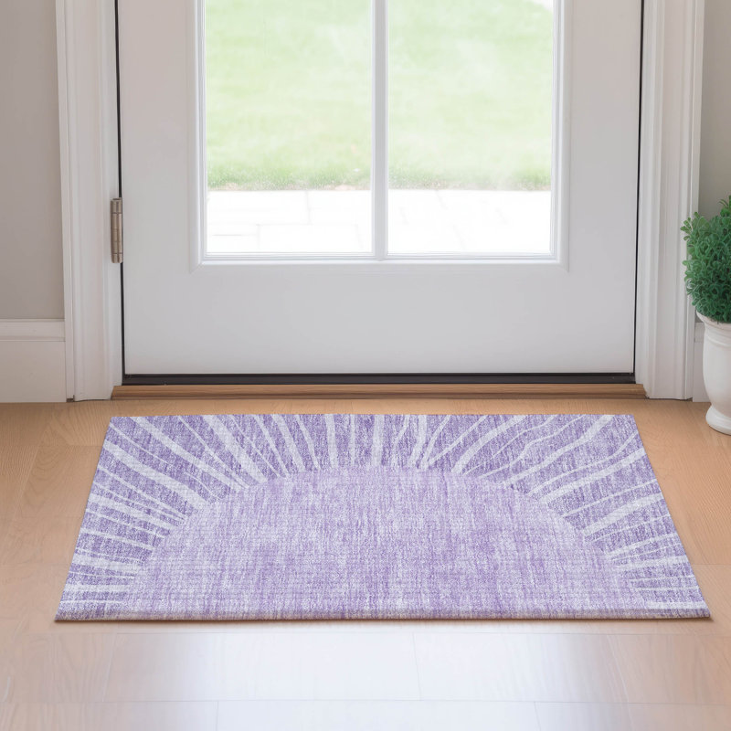 Premium Machine Washable Prisco Lavender Rug, Rectangle 1'8" x 2'6"