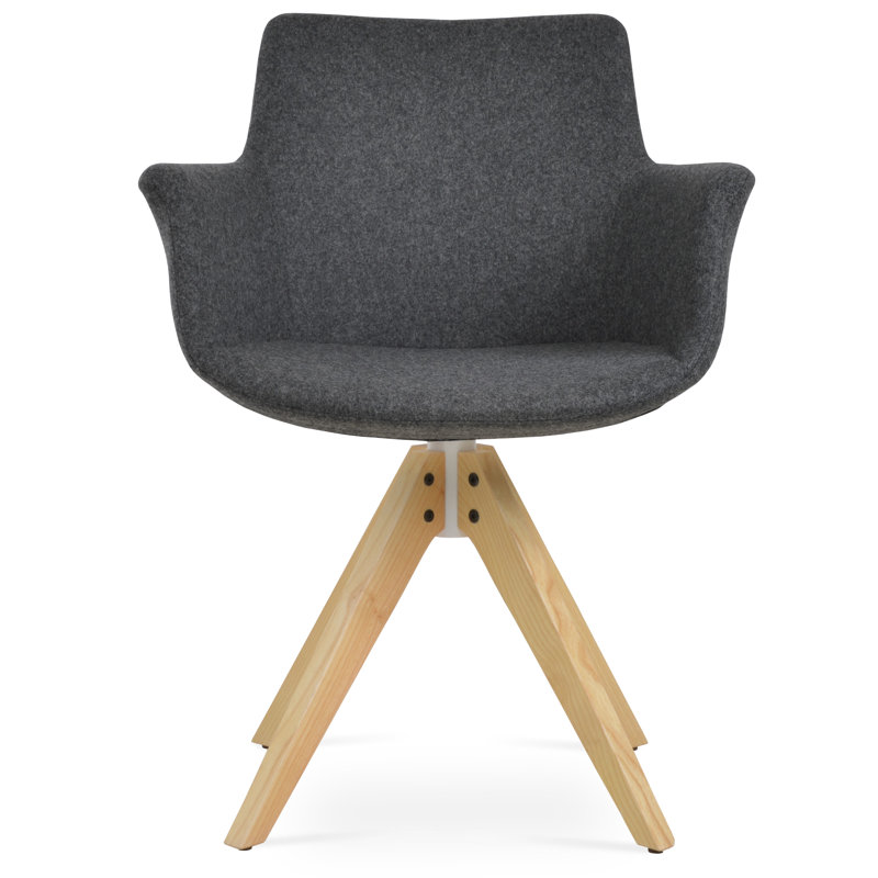 Fauteuil Bottega, Gris foncé, Naturel