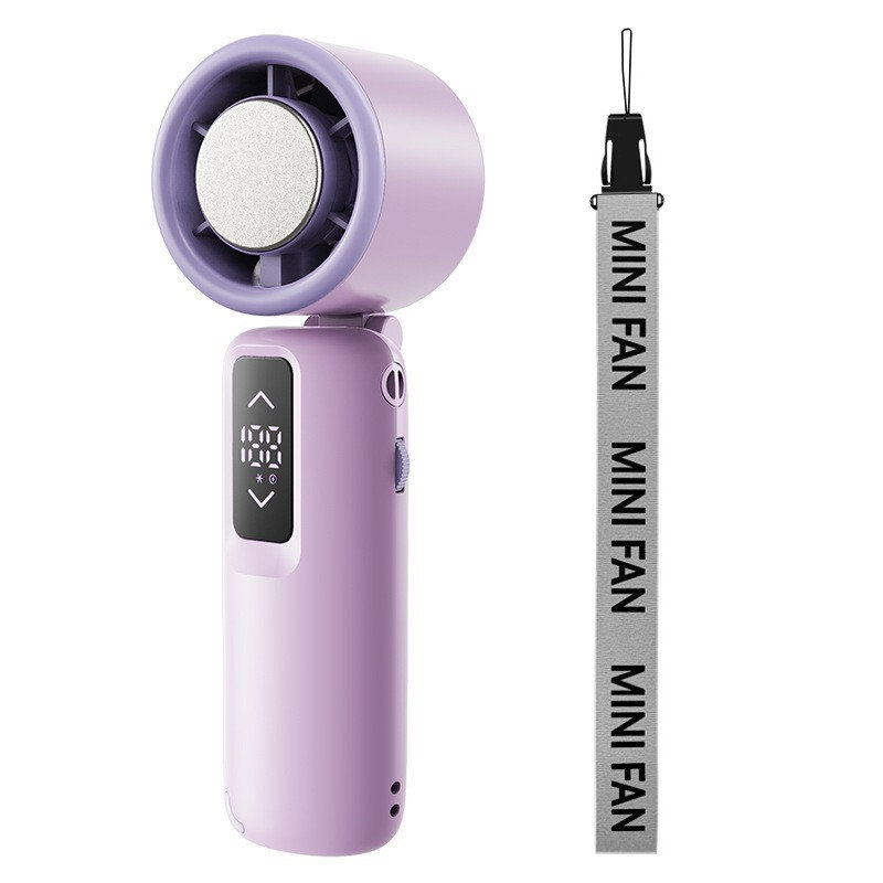 Ventilateur portable pliable avec affichage numérique USB à vitesse réglable avec ventilateur lanière Kondieu, A