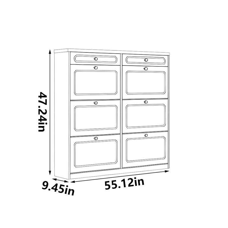 Rangement à chaussures tendance, 47.24" H x 55.12" W x 9.45" D