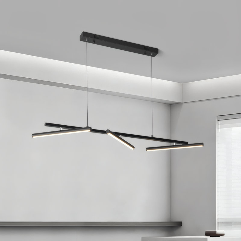 Luminaire suspendu noir pour îlot de cuisine