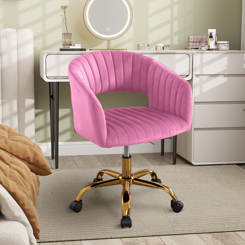 Equasia Velvet Task Chair, Pink