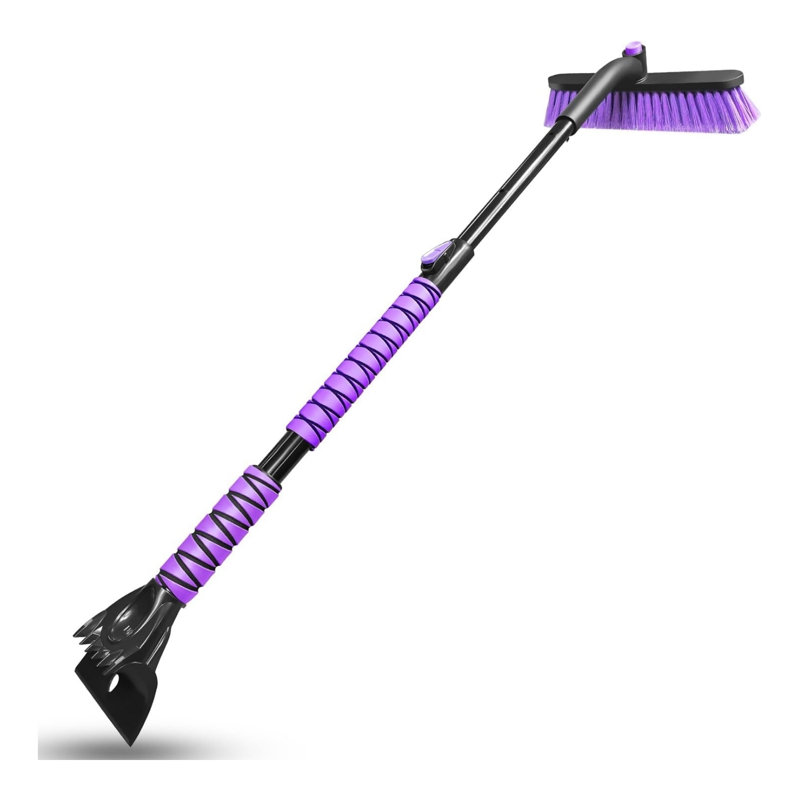 44 Inch Extendable Snow Brush & Ice Scraper - Comfortable - Fits SUV Truck Windshield Window Purple