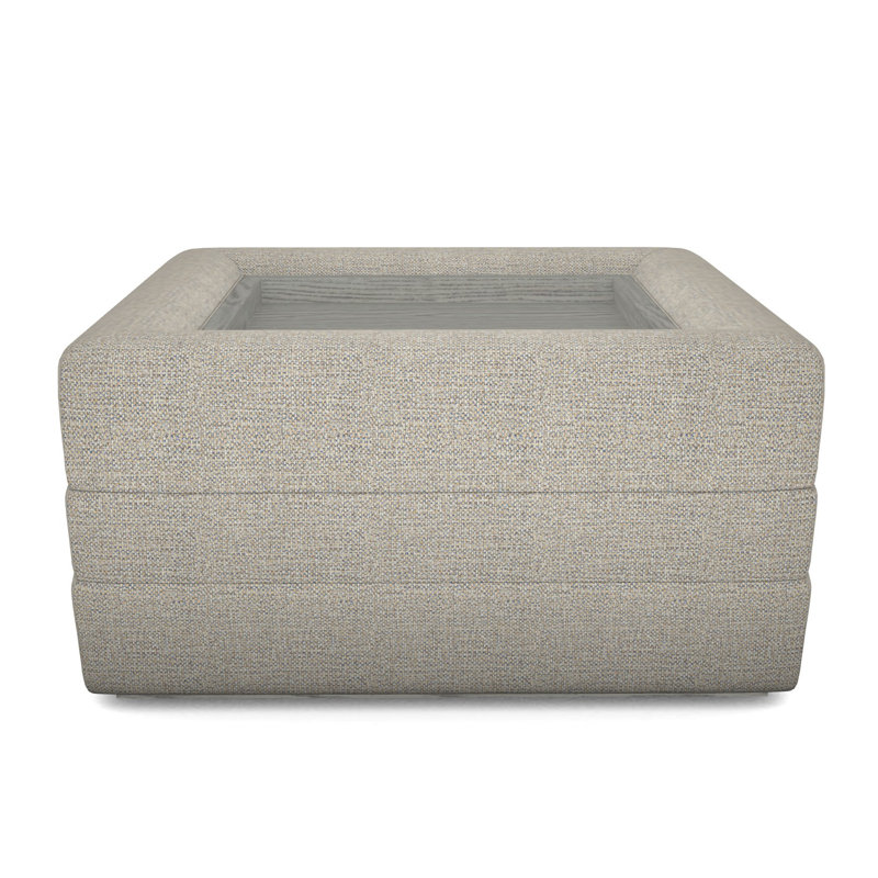 Boyden Ottoman with Wood Tray, Impala Storm, Dove Gray