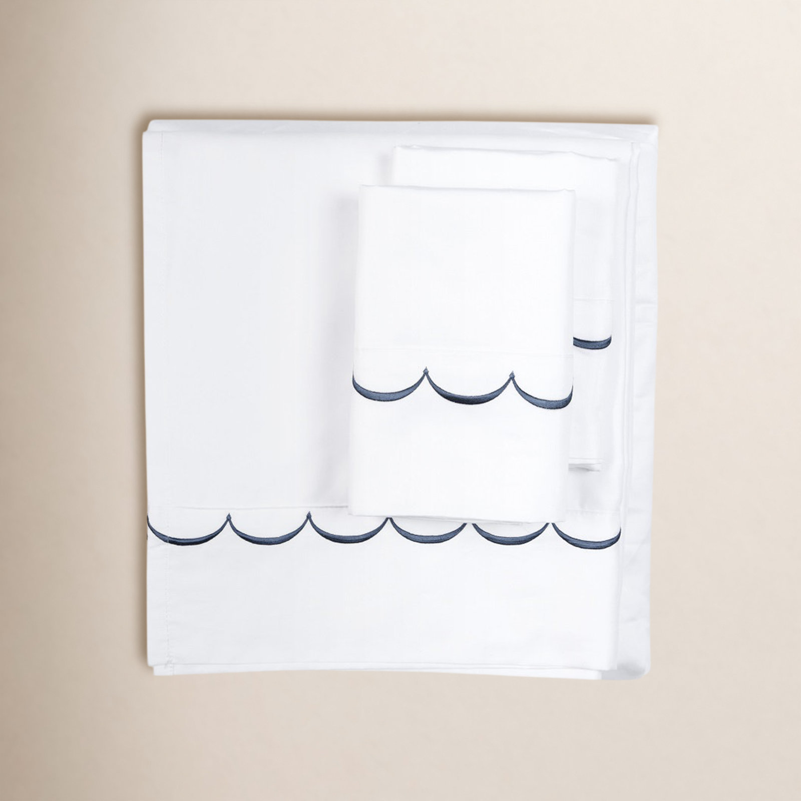 Camillo Cotton Sheet Set, Twin Sheet Set + Fitted Sheet + 1 Pillowcase, Navy