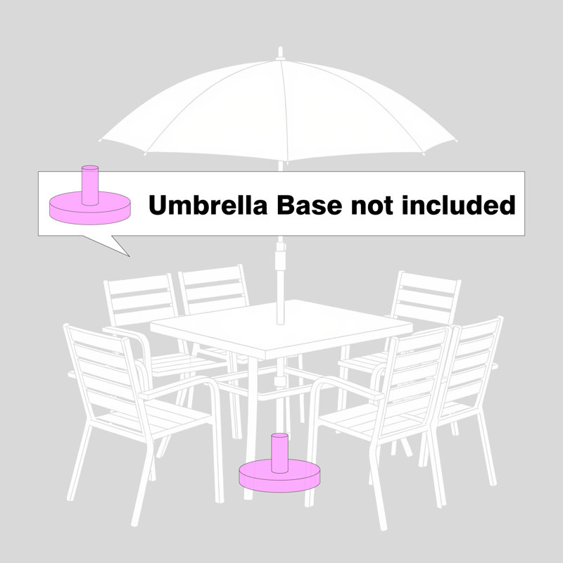 6-seat Patio Dining Set With Umbrella, Red