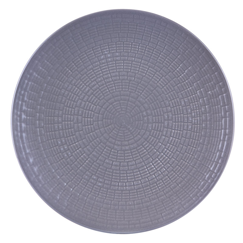 Service de table 12 pièces, service pour 4 en relief médaillon Aplin, Gris