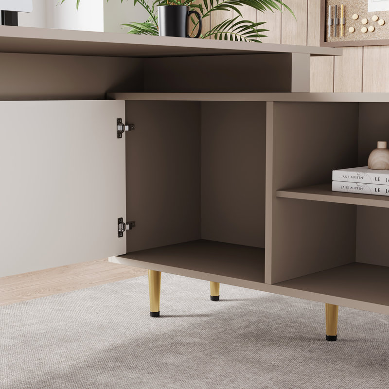 Bureau à domicile extensible avec armoire de rangement réglable en forme de L pour l'écriture