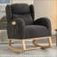 Chaise berçante en tissu Teddy avec pieds en bois paquet-1168145328