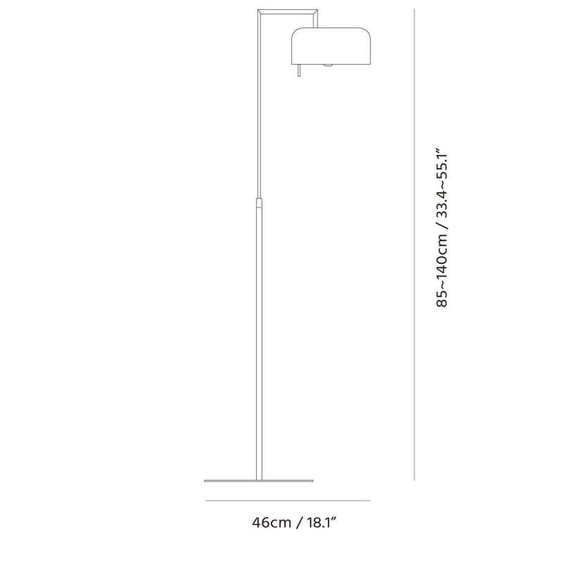 Koziol 55.1'' Matte Black Task Floor Lamp