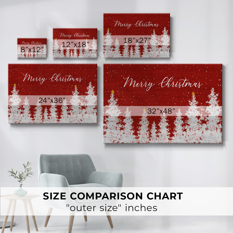 Merry Christmas - Toile tendue avec châssis, H 8 po x l 12 po
