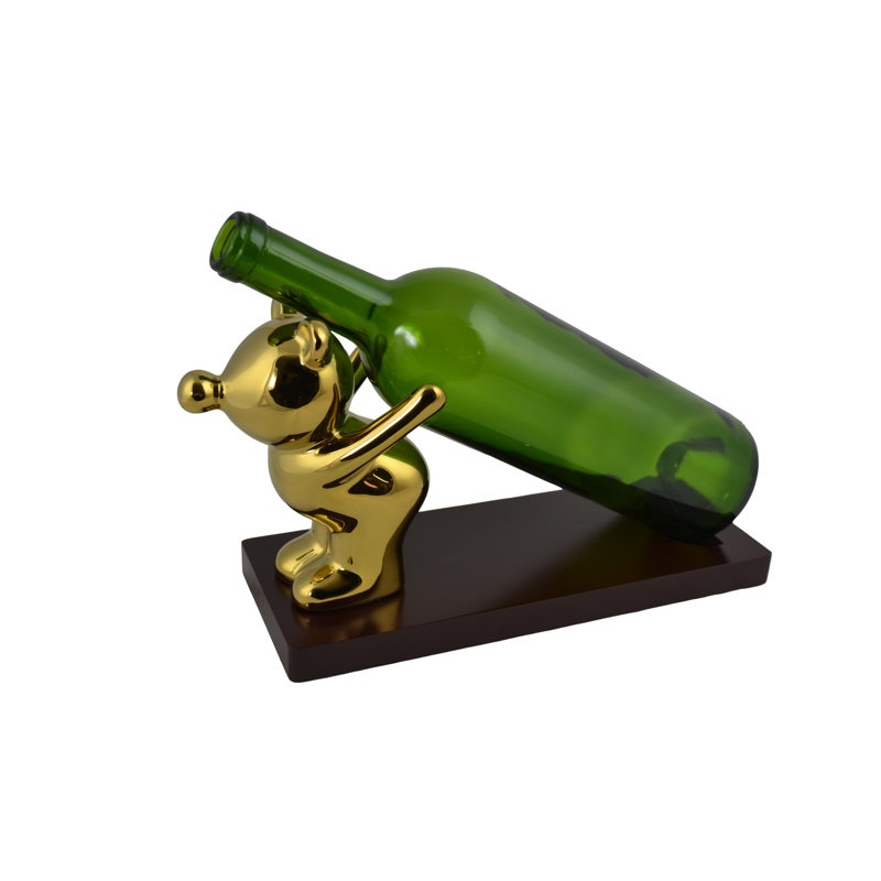 Porte-bouteille en bois 10 po, Doré