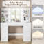 Vanity Desk With Mirror, Power Outlet And 10 Lights, Makeup Table With 7 Drawers, 3 Colour Modes Available For Bedroom