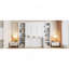 Lit escamotable double avec bureau et bibliothèque, blanc