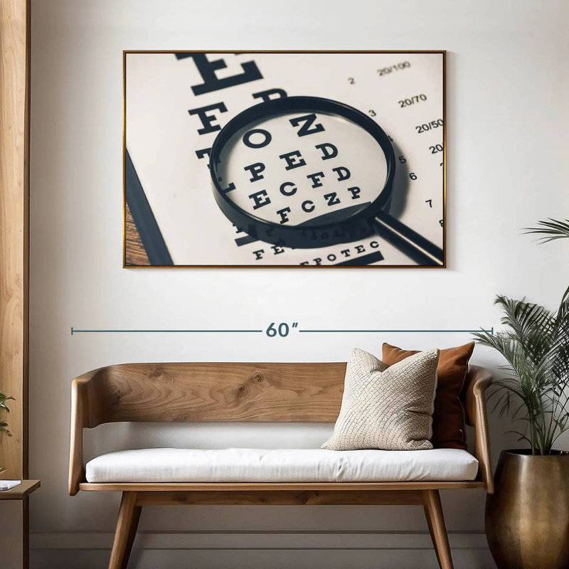 Tableau de vision, 46 po x 31 po, Cadre flottant doré