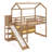 Twin Size Wood House Loft Bed With Shelves And Light-836489510