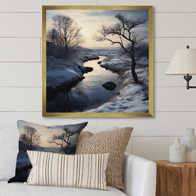 Décoration murale rivière hiver paysage tranquille - Lacs et rivières