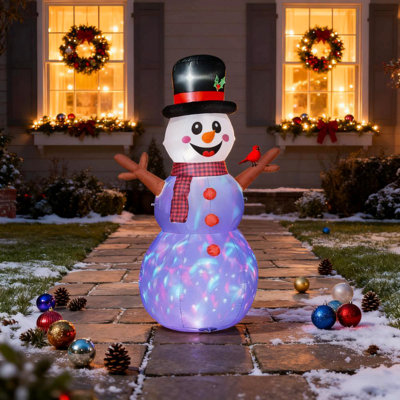 Inflatable Branch Hand Snowman With Led Lights - Festive Outdoor Christmas Yard Decoration