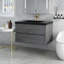 Meuble-lavabo mural simple 36 po avec plateau en marbre de culture Aleria