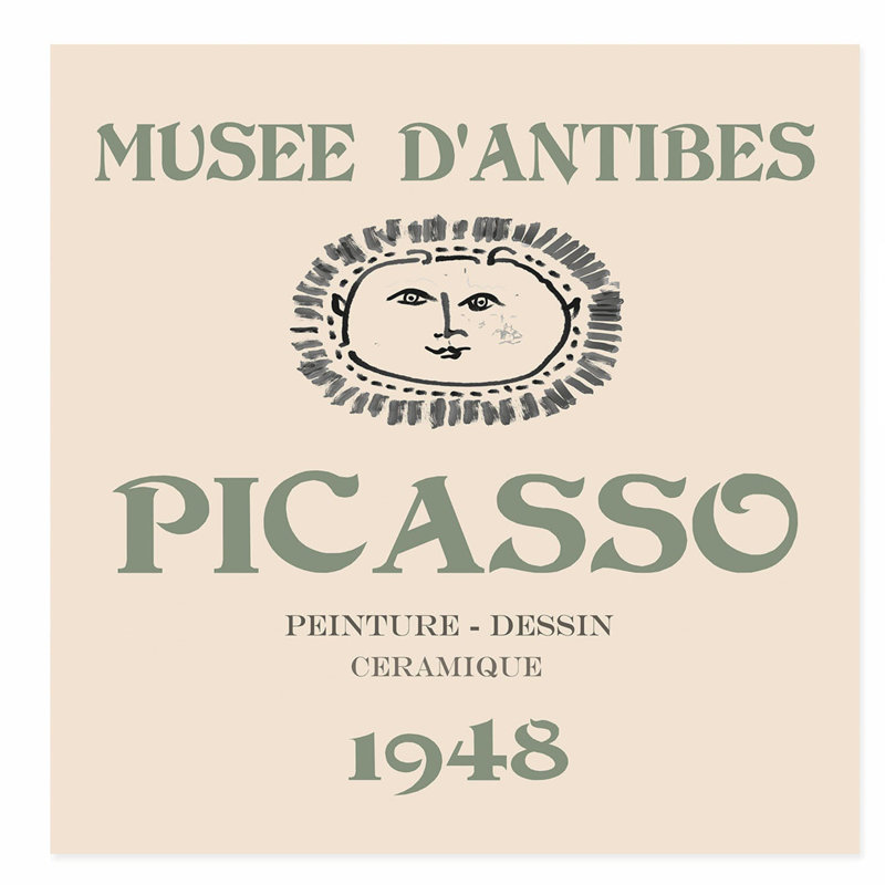 Animaux, vert, tabac, peinture, dessin d'Antibes, art bohémien sans cadre, H 10 po x l 10 po