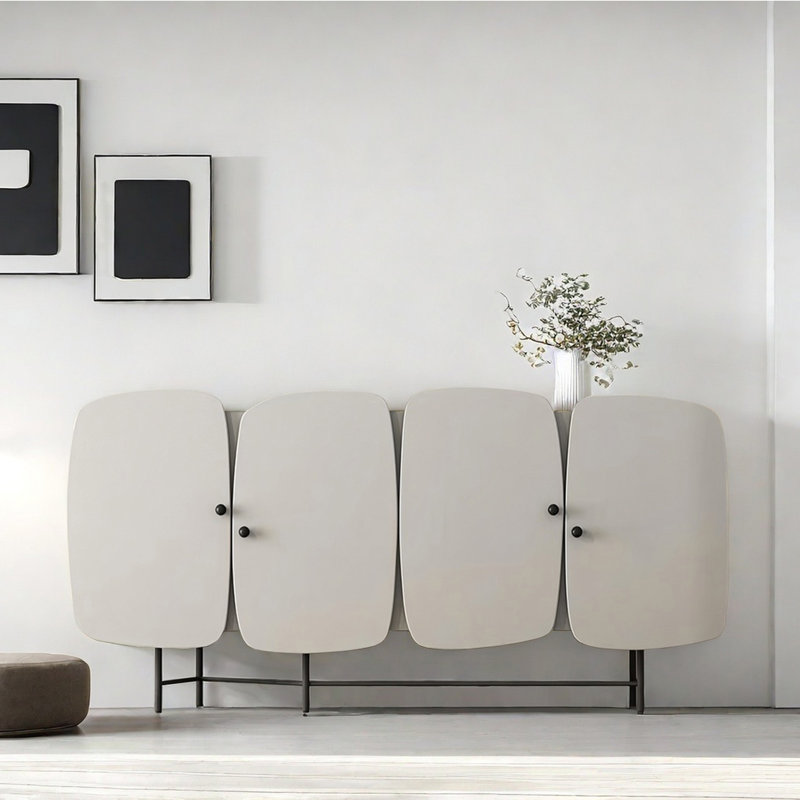 Buffet moderne et minimaliste, Blanc cassé / blanc