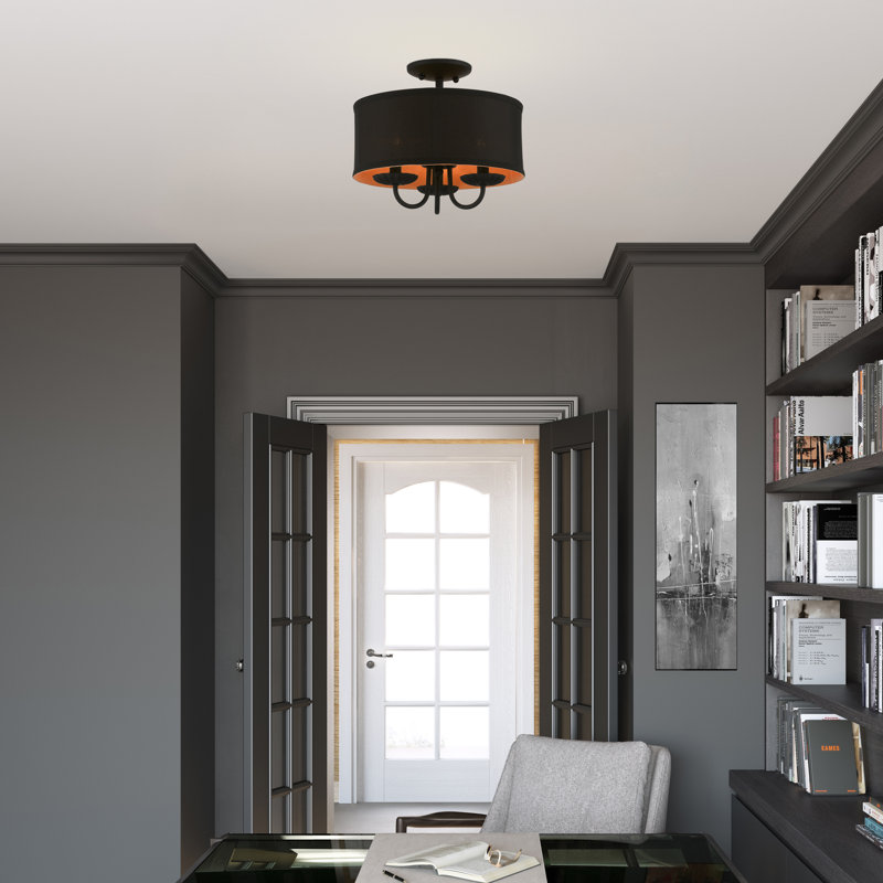 Byerley Semi Flush Mount, 11" H x 13" W x 13" D