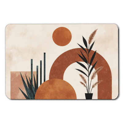Modern Geometric Plants Bath Mat, 16 x 24 inch