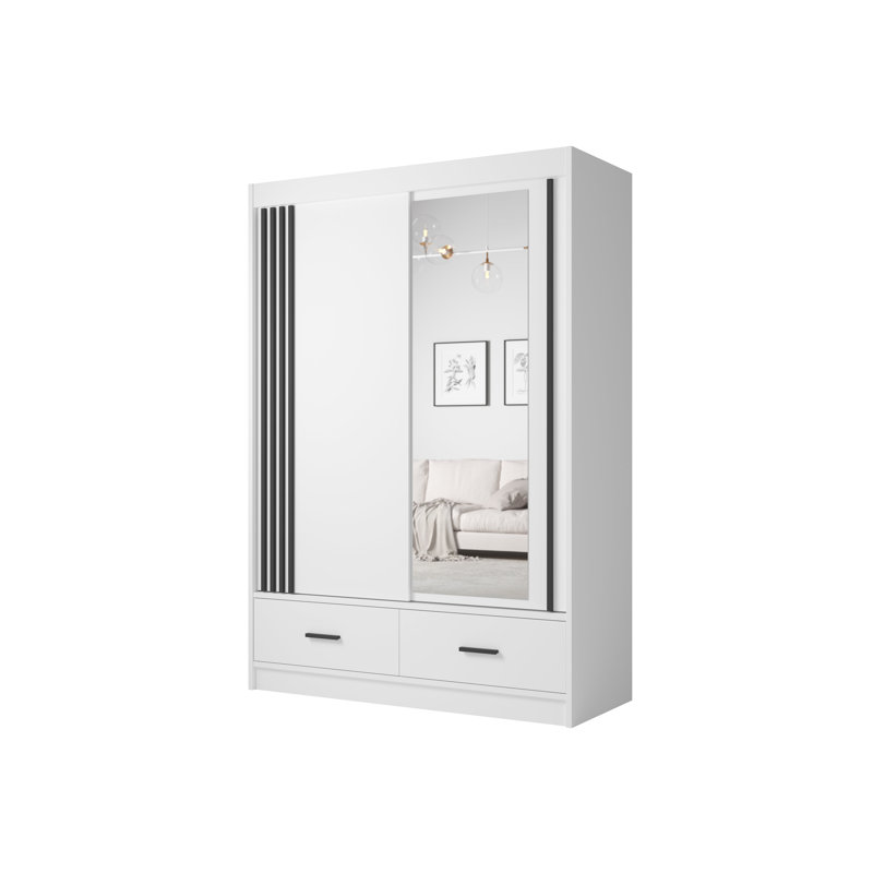 Manufactured Wood Wardrobe, White
